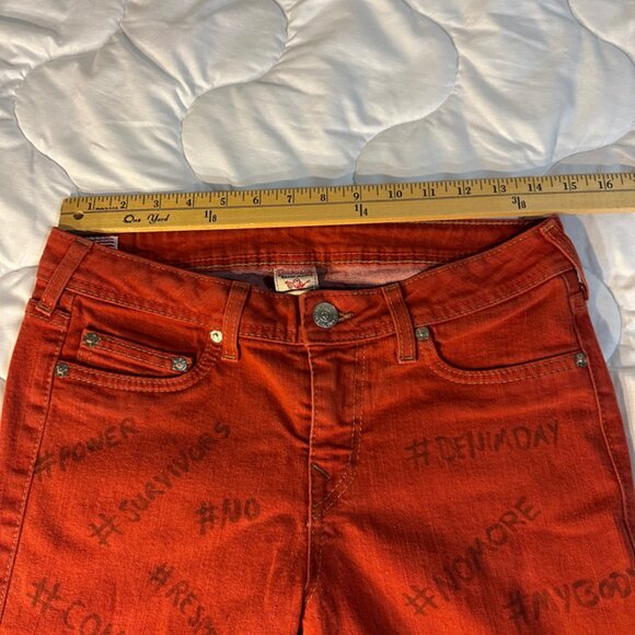 Hashtag True Religion Jeans Waist 30X29 Inches Straight Red - Picture 4 of 11